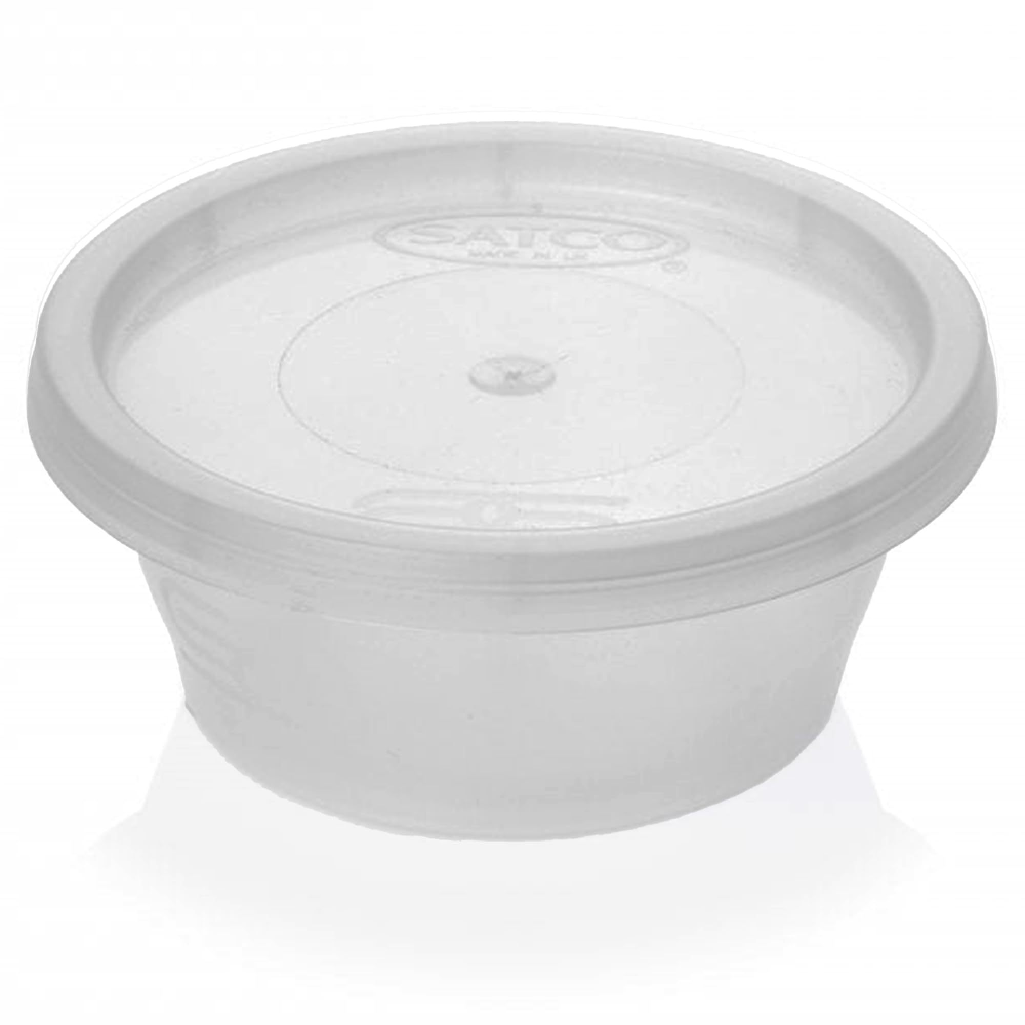 MARENT 50 Satco Plastic Food Takeaway Microwave Heavy Duty Cups with Lids 2oz 4oz 8oz 12oz 16oz (2oz)