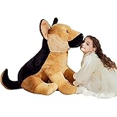 IKASA Giant German Shepherd Dog Stuffed Animal Plush Toy,Large Big Jumbo Soft Toys,26" Cute Huge Size Fluffy Plushy Fat Plushie,Gifts for Kids