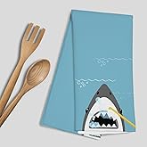 PaJiaNi Shark Hand Towel for Bathroom Decor Funny Hand Towel for Kid Toddler Bathroom Decor Shark Gifts for Children Boys,16x24