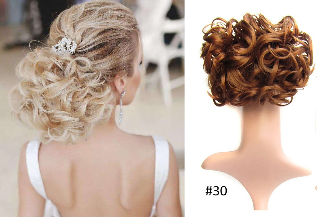 Amazon Com Short Curly Wavy Hair Wig Hair Bun Extension Clip