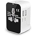 Travel Adapter, Worldwide All in One Universal Power Adapter AC Plug International Wall Charger with Dual USB Charging Ports 