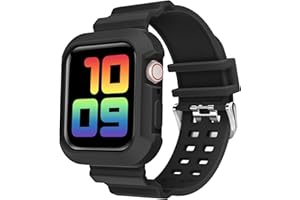 DABAOZA Compatible for Clear Apple Watch Band with Bumper Case, Women Men Glitter Bling TPU Sport Strap for iWatch SE Ultra Series 10 9 8 7 6 5 4 3 2 1