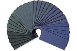 FRIMOONY Wet Dry Sandpaper, Assorted 3000/2500/2000/1500/1200/1000 Grit for Automotive Wood Sanding, 54 Sheets, For Plastic