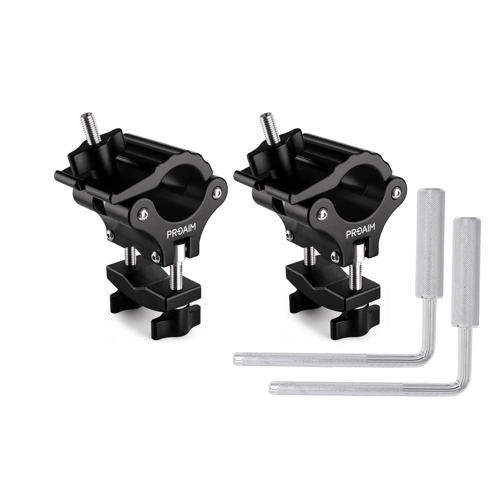 Proaim Multi-Stand Holder Clamp Set for Camera Production Cart Made for Holding Full-Size Light Stand/C-Stand on Victor, Atlas Cart (VCTR-LC)