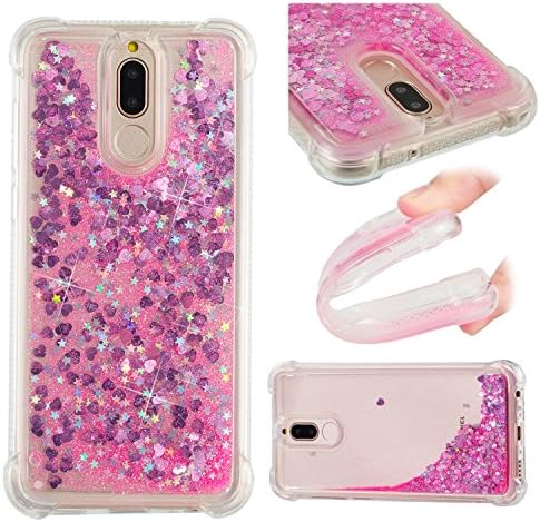 HuaWei Mate 10 Lite Luxury Quicksand Case Mate 10 Lite Flowing Liquid Pink Beads Sparkle Cases Soft TPU Bumper Anti-scratch Bling Cover Newest Fashion Phone Skin for HuaWei Mate 10 Lite