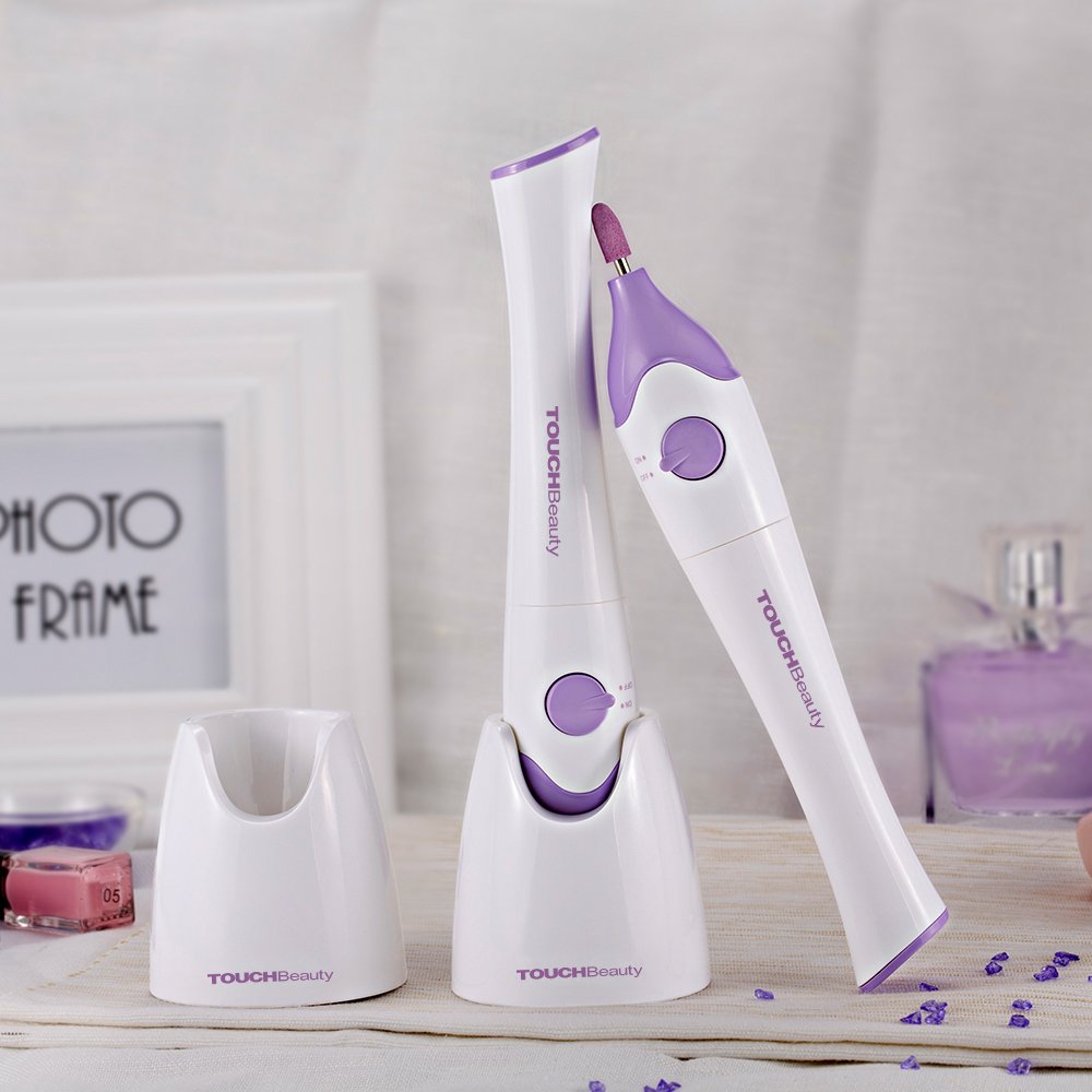 TOUCHBeauty Nail File Manicure/Pedicure Set with UV Light Dryer,Professional Acrylic Nail Tools Nail Drill Buffer Shine Fingernails Toenails Machine with 5 Attachment (Purple) TB-1335