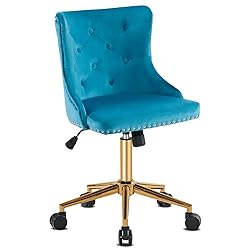 VINGLI Turquoise Blue Armless Home Office Desk