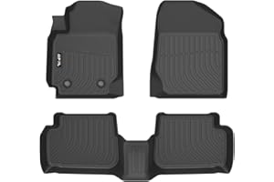 AIPOIL® Floor Mats for 2003-2008 Toyota Corolla Fits 1st & 2nd Row TPE All Weather Anti-Slip Floor Liners Full Set Custom Car Mats Accessories, Black