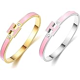 Gold H Bracelets for Women, 18K Gold Plated Bangle Bracelets Dainty Non Tarnish Bracelet Jewelry Christmas Mothers Day Gifts for Women