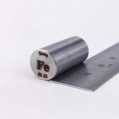 Chinaium Pure Iron Rod 99.95% Fe 12g Element Specimen 10mm Dia x 20mm