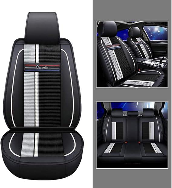 シートカバー 適用 スズキ エスクード キザシ スイフト スポーツ アルト 上品なpuレザー製 運転席 助手席 後部3人席 5席用シートカバー ブラックホワイト 車 バイク 車 バイク Amazon