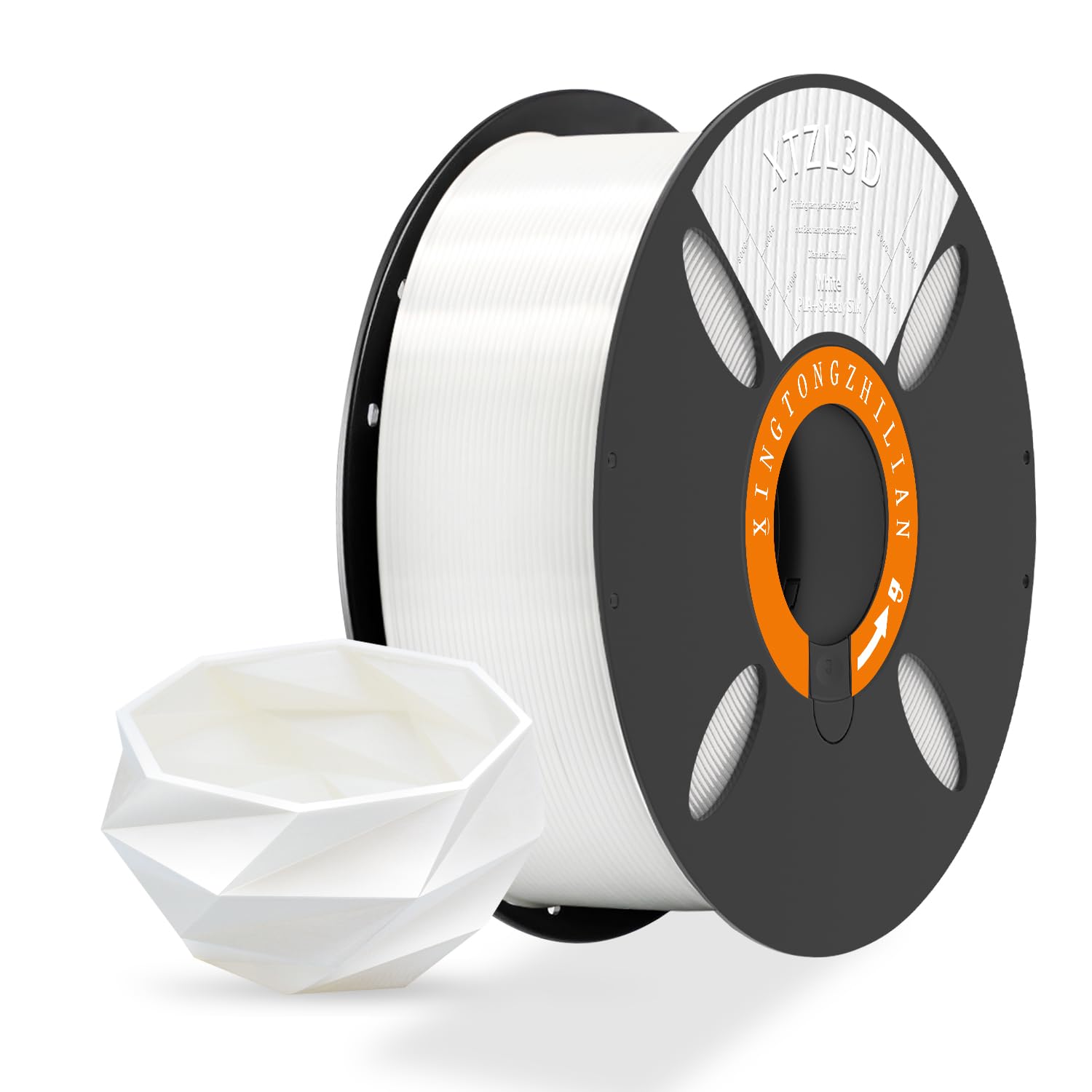 PLA 3D Printer Filament 1.75mm,3D Printing Filament Material Dimensional Accuracy +/- 0.02 mm,1kg/Spool (2.2 LBS) for 3D Printers,White Silk PLA