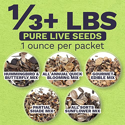 Bulk Wildflower Seeds Variety Pack 5 Large Packets 5 Different Mixes