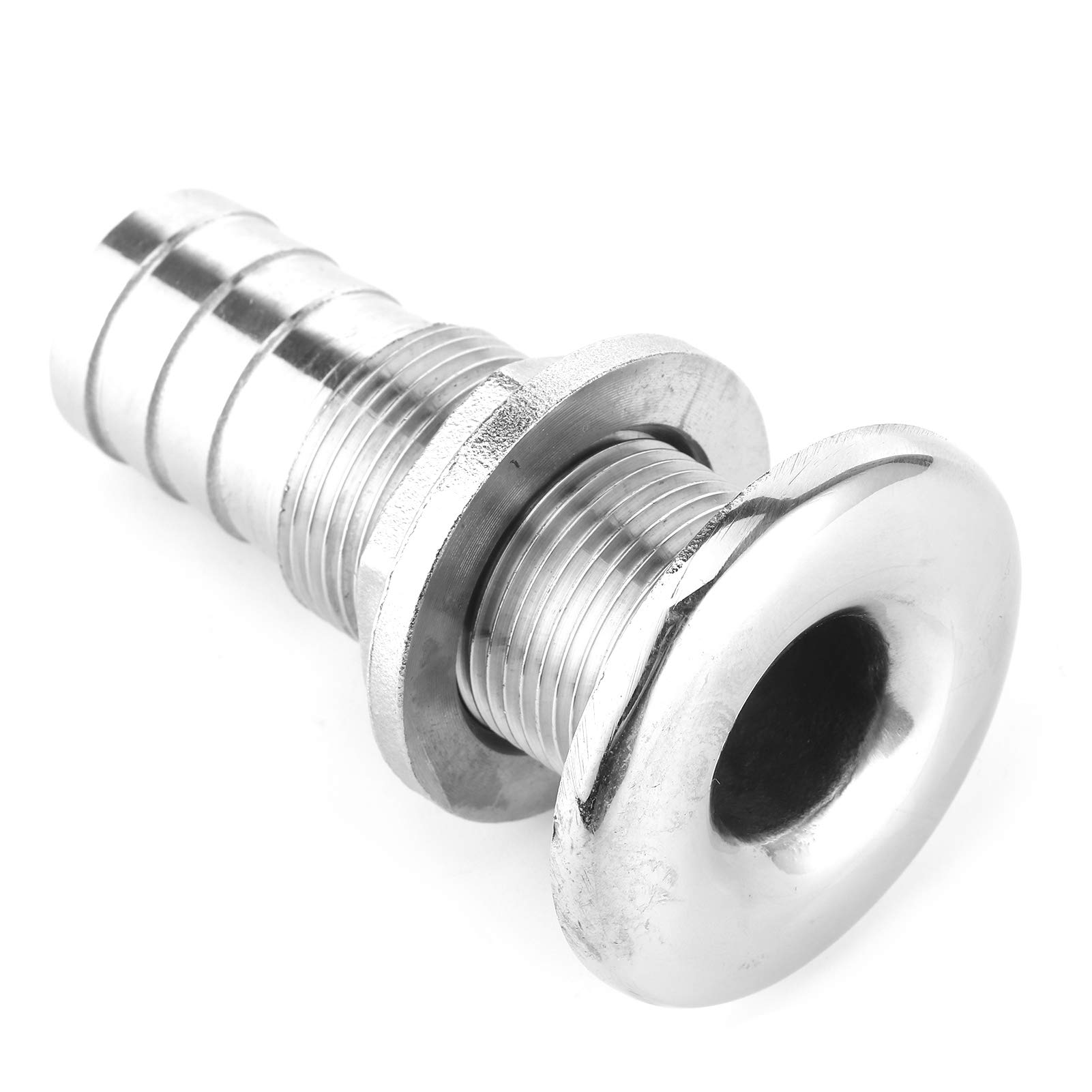 Ladieshow Thru Hull Fitting, Thru Hull Drain Boat Plumbing Fittings 3/4", 316 Stainless Steel Boat Water Drainage Fittings Plug for Boats Yachts Marine