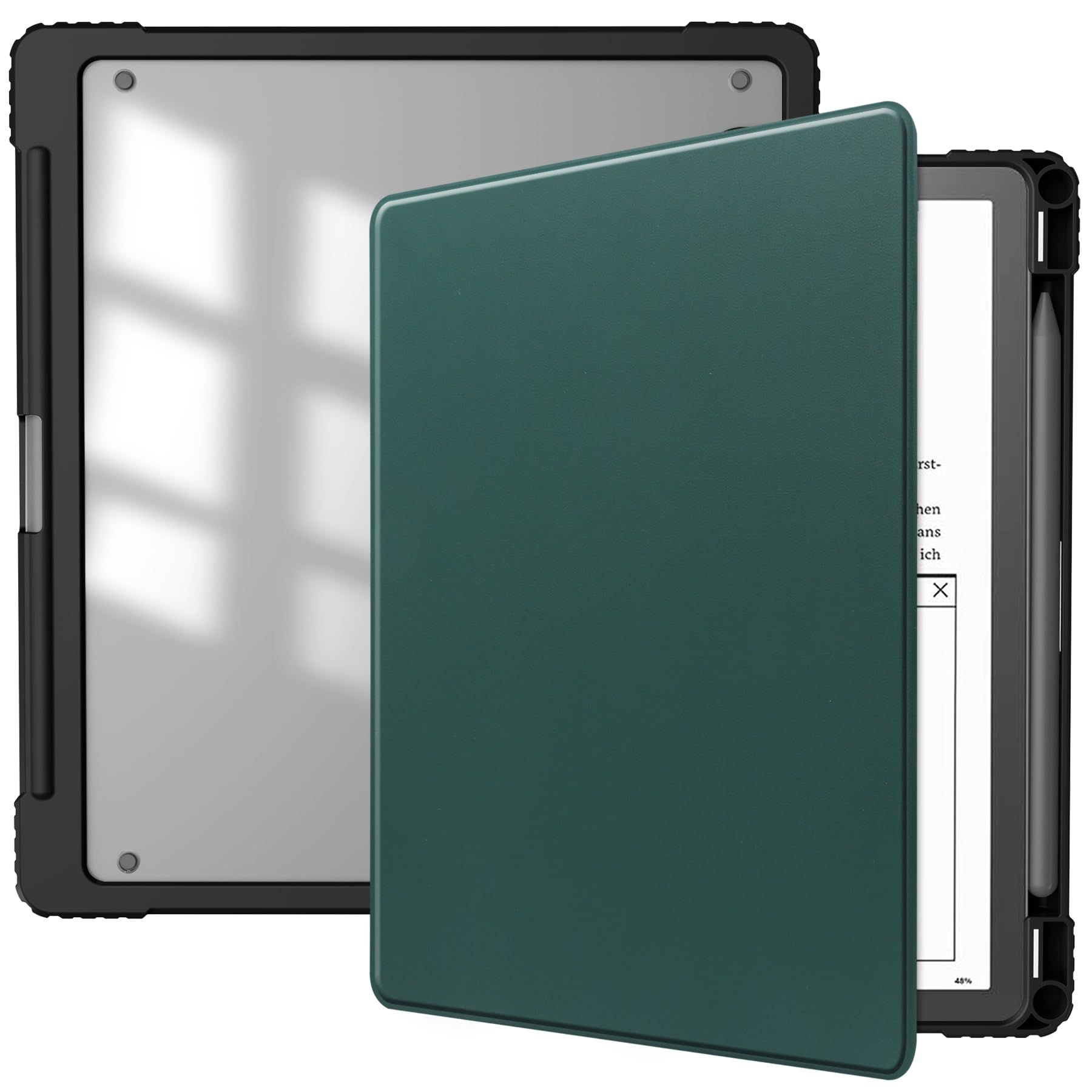HGWALP Slimshell Clear Case for Kindle Scribe 10.2" (2024/2022 Release),Kindle Scribe Case Cover 10.2 inch 2024/2022 with Pen Holder and Auto Sleep/Wake Function-Mint