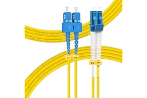 FLYPROFiber- 3M OS2 SC to LC Fiber Patch Cable | Length Options: 1m-50m, 1G/10G Single Mode Duplex 9/125um SMF Fiber Optic Cable Cord LSZH 3Meter(10ft)