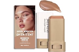 MINILING Foundation Stick Beauty Balm Serum Boosted Skin Tint, Solid Tinted Moisturizer Serum Contour Stick Foundation Skin Tint for Women, Natural Finish Makeup (6#)