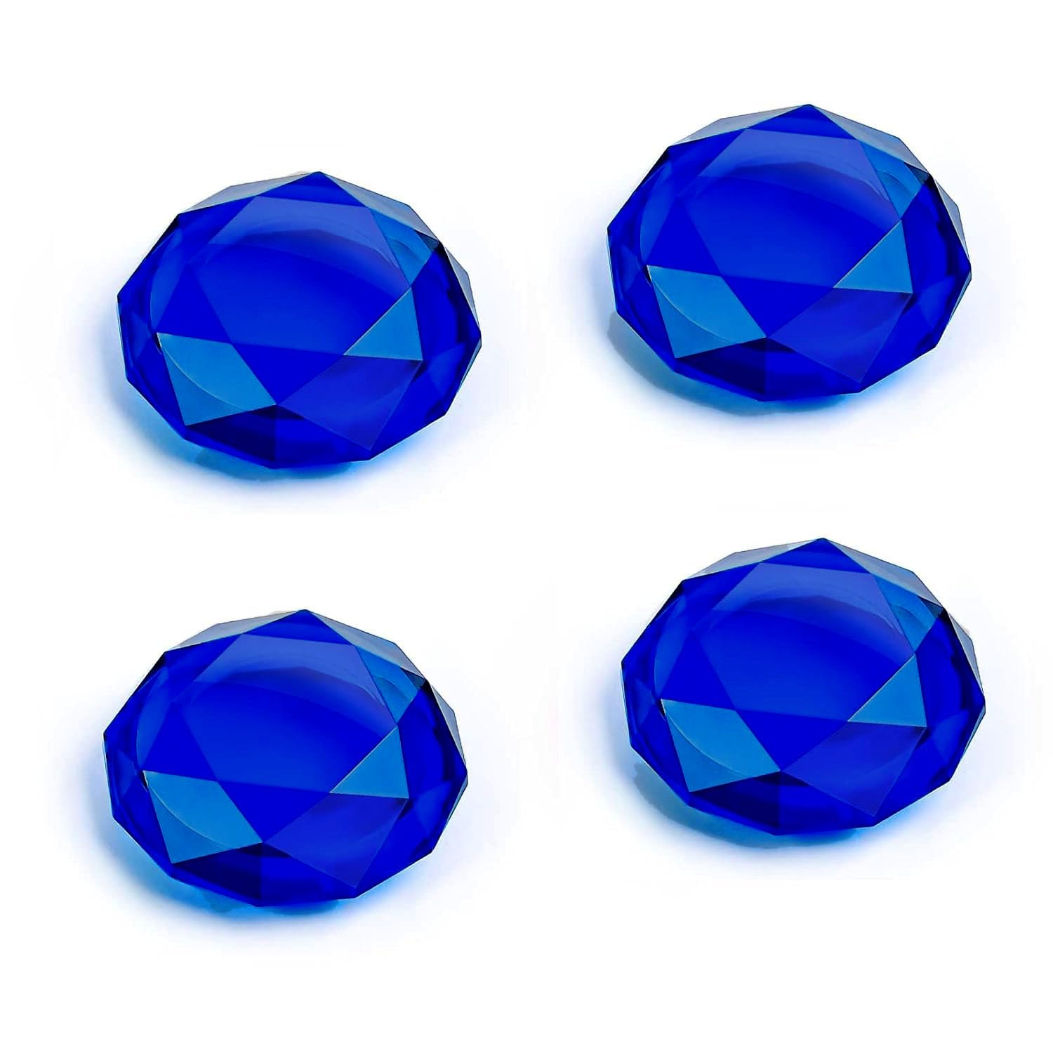 4 Pcs Blue Crystal Thumb Grip Covers, Joystick Thumb Stick Grip Caps Compatible with Nintendo Switch Standard Lite Button Cap Joystick Cover for Joy-Conl
