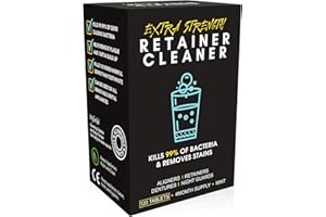 MySmile Denture Cleaning Tablets, Retainer Cleaner Removes Bad Odor, Plaque, Stains from Dentures, Retainers, Mouth Guard and