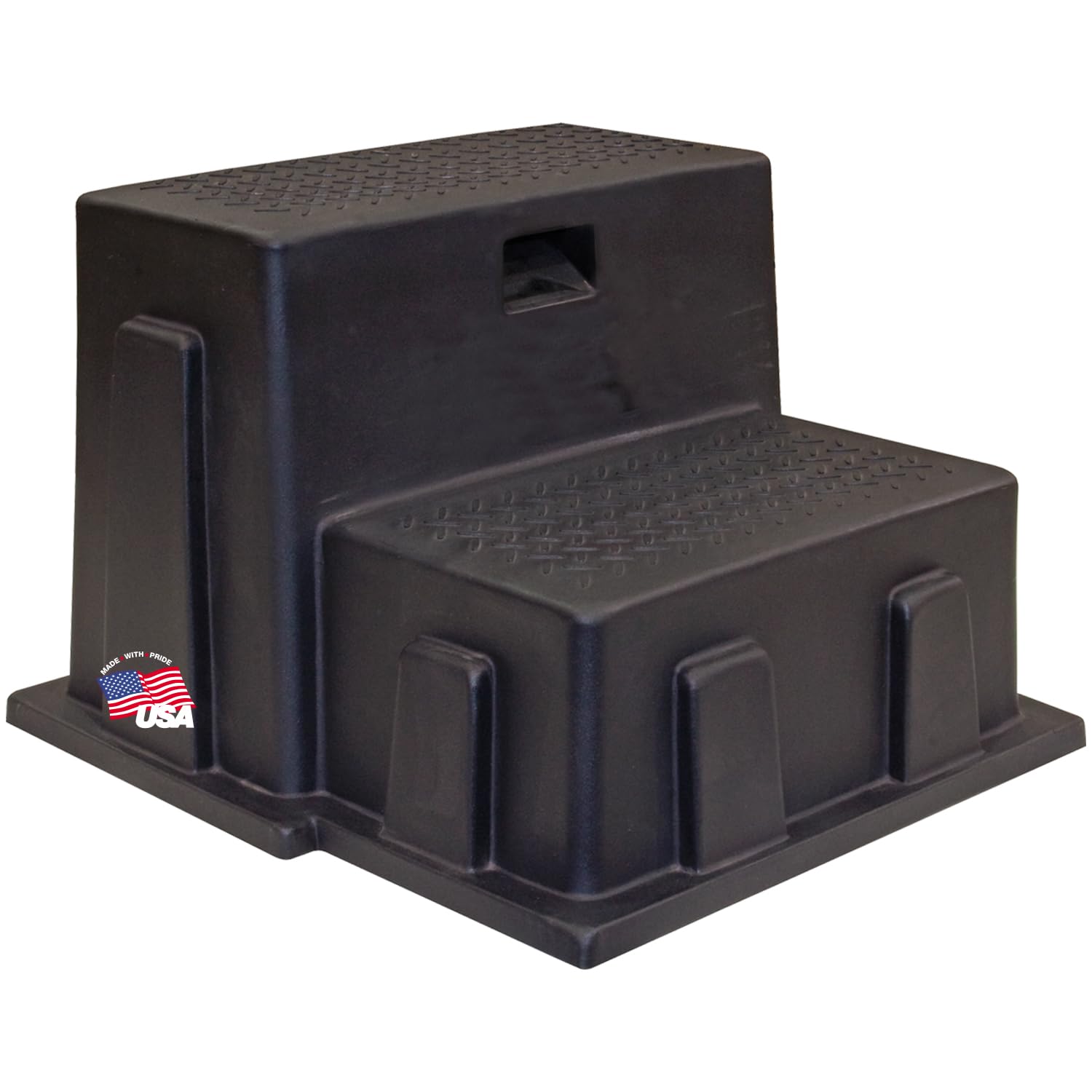 Photo 1 of ***(HEAVILY USED/ MINOR DAMAGE)***Buyers Products 3013658 Polymer Step, Made in The USA, Non-Skid Surface, Ideal Entrance Stairs for Campers, RVs, Boats, Lightweight & Easy to Carry