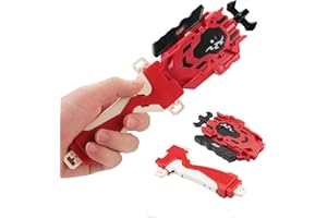 AIBREAY String Launcher and Grip, Battling Burst Launcher, Left/Right Spin Compatible with Burst Gyros, Two Launch Modes(Red)
