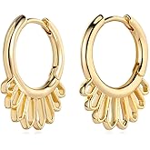 MYEARS Women Hoop Earrings Gold Huggie 14K Gold Plated Small Simple Hypoallergenic Everyday Jewelry
