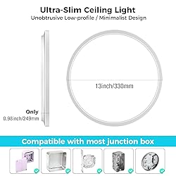 libtit 13 Inch Led Flush Mount Ceiling Light
