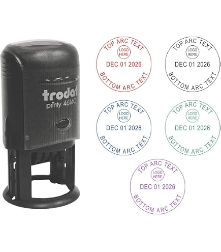 Amazon.com: Trodat Printy 46140 Custom Round Die Plate Dater Self