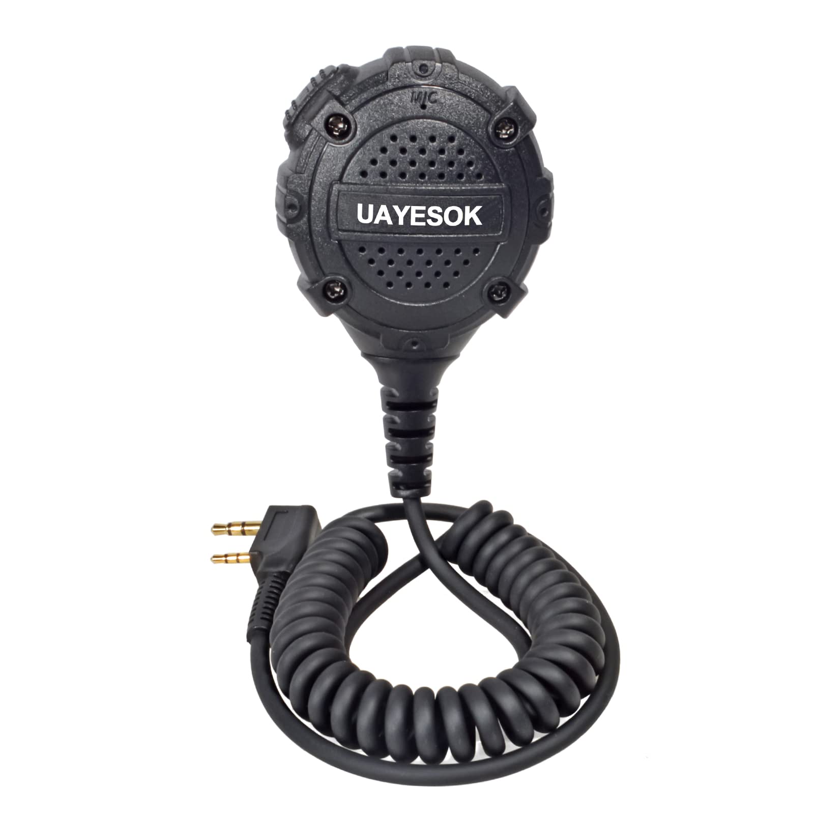 UAYESOK Two Way Radio Shoulder Mic Walkeie Talkie 2 Pin Handheld Speaker Microphone for Kenwood TK-3501 TK-3701 Baofeng UV-5R BF-888S WOUXUN eSynic RT24 RT27 2Way Radio Accessories