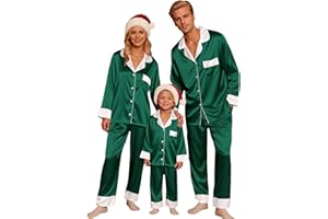 Matching Christmas Family Pajamas Set for Mens Womens Holiday Long Sleeve Xmas Sleepwear Couple Pjs Set