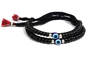 Jewel string Evil eye baby hand Nazaria(1pair) adjustable cord Bracelet for newborn baby to 4-year toddlers for Girl, Boy (Baby bracelet, anklet)(Not for adult), s, Resin, No Gemstone