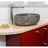 Flußstein Waschbecken 60 cm groß Flusskiesel Naturstein Waschbecken