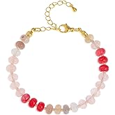 BXDA Natural Stones Cross Bracelets for Women, Boho Handmade Adjustable Semi Precious Healing Stone Beaded String Bracelet Prom Jewelry Gift.