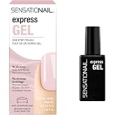 Sensationail Express 1-Step Gel Nail Polish - Afternoon Blush Pink, 0.33 oz | Combines basecoat and topcoat into an at-home salon manicure that prevents chipping, providing a brilliant smudge-free gloss.