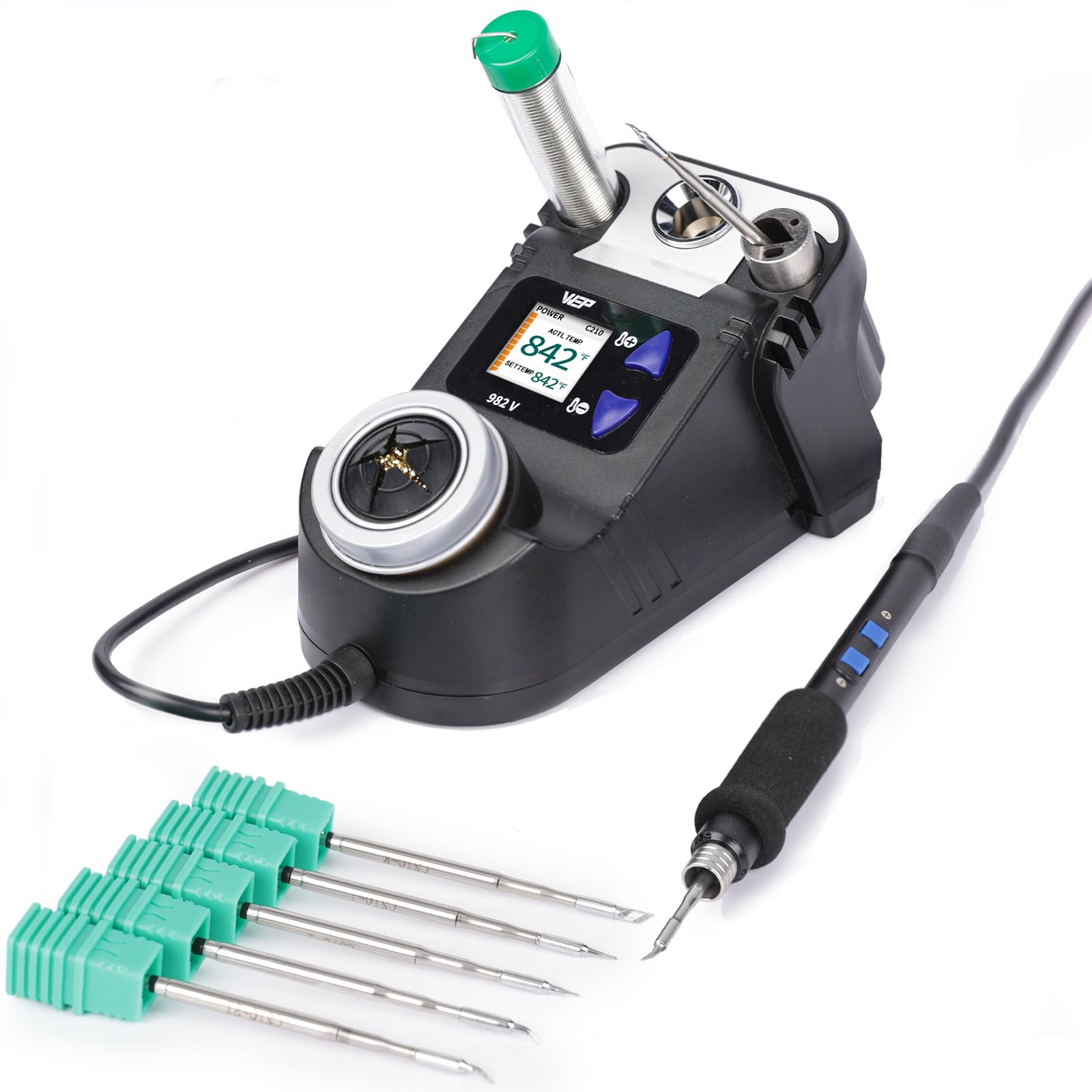 Photo 1 of WEP 982-V Micro Soldering kit with 5 C210 Soldering Iron Tips, Temperature Control, Sleep Mode, Auto Shutdown and LCD Display