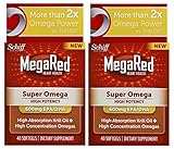 MegaRed Super Omega 3 Krill Oil-High Absorption 100% Pure Antarctic Krill Oil-600mg EPA/DHA-Optimal Combination of Omega 3 Fatty Acids- 2 Pack, 80 Softgels