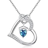 YAFEINI Birthstone Graduation Necklace S925 Sterling Silver Class of 2024 Bachelor Cap Necklaces Class of 2025 Heart Pendant College High School Graduation Jewelry Gifts for Women (December-Tanzanite)