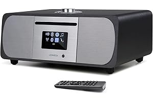 LEMEGA M5P Internet Radio with CD Player for Home, WiFi Radio, FM Digital Radio, Bluetooth Speaker, Spotify Connect,35W Home Stereo System,USB Player,Dual Alarms Clock with OKTIV APP Control- Black
