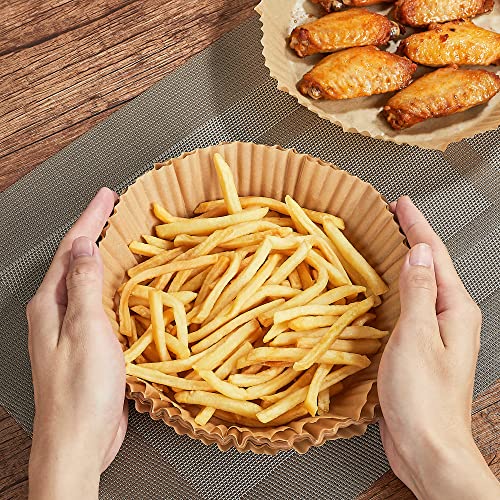 FalconX Air Fryer Parchment Liners - 120 Pack 9 Inch Square Papers With Free Silicone Brush