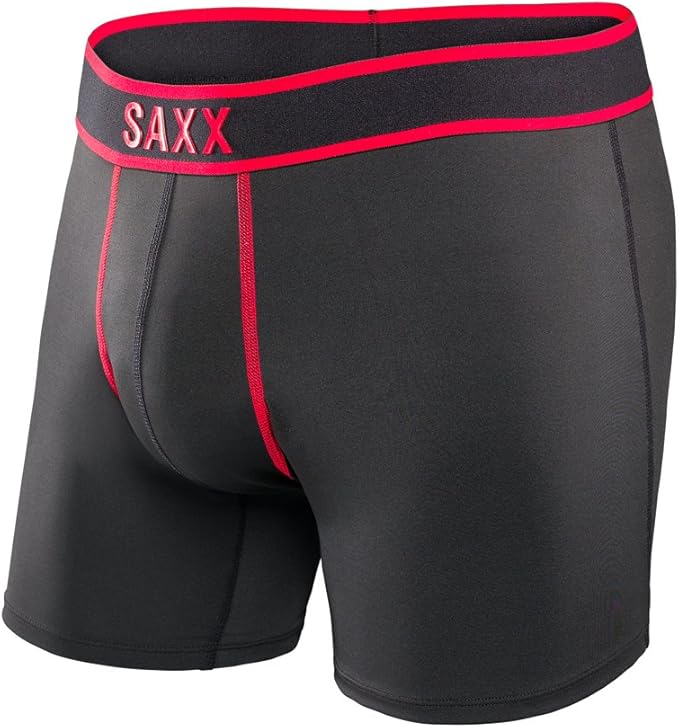 Saxx Mens Pro Elite Performance Boxers Underwear Small Black/Red