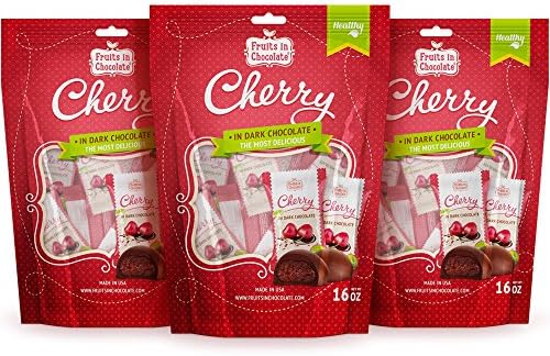 Dark Chocolate Covered Cherries, 16 Oz Bag (Pack of 3)