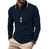 ZITY 3 Pack Men Polo Shirts Long Sleeve with Pocket Golf Shirts Shirts for Men Casual Work Athletic Collared T-Shirts