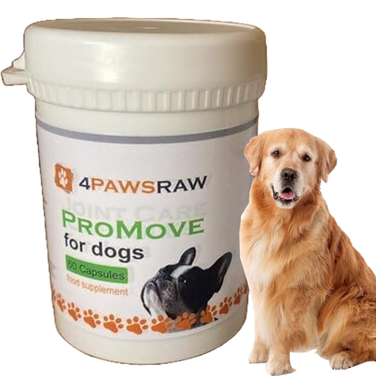 4PAWSRAW Dog Joint Care Capsules Joints Support For Dogs Pet Glucosamine Capsule (60 Capsules)
