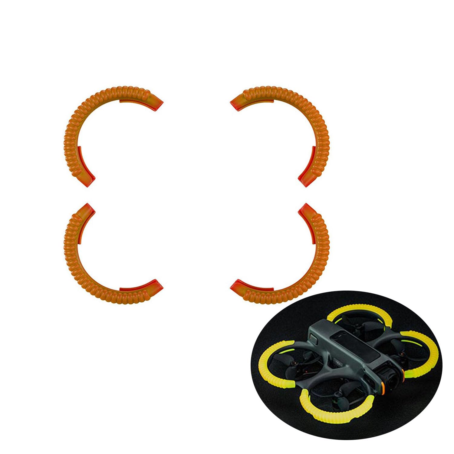 OURHZTB RC Propeller Guard for DJI AVATA 2 Drone, Anti-collision Protective Covers Night Fluorescent Bumper Ring (Fluorescent Orange)