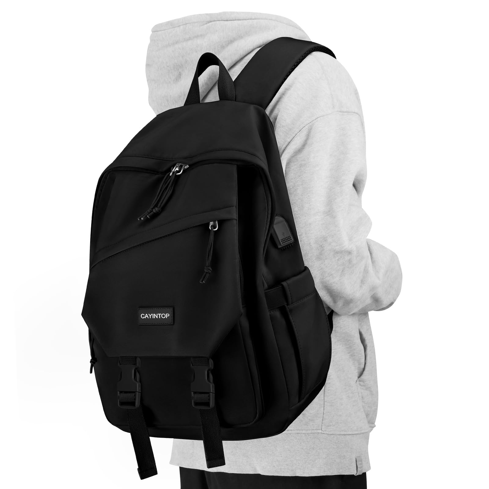 Photo 1 of ***broken zipper*** a strap broken*** lifting handle broken*** Black School Backpack for Teen Girls: 15.6 Inch College Book Bag with USB Charging Port Anti Theft Student Casual Daypack Middle High School Bag Fashion Travel Back Pack Laptop Backpacks for W