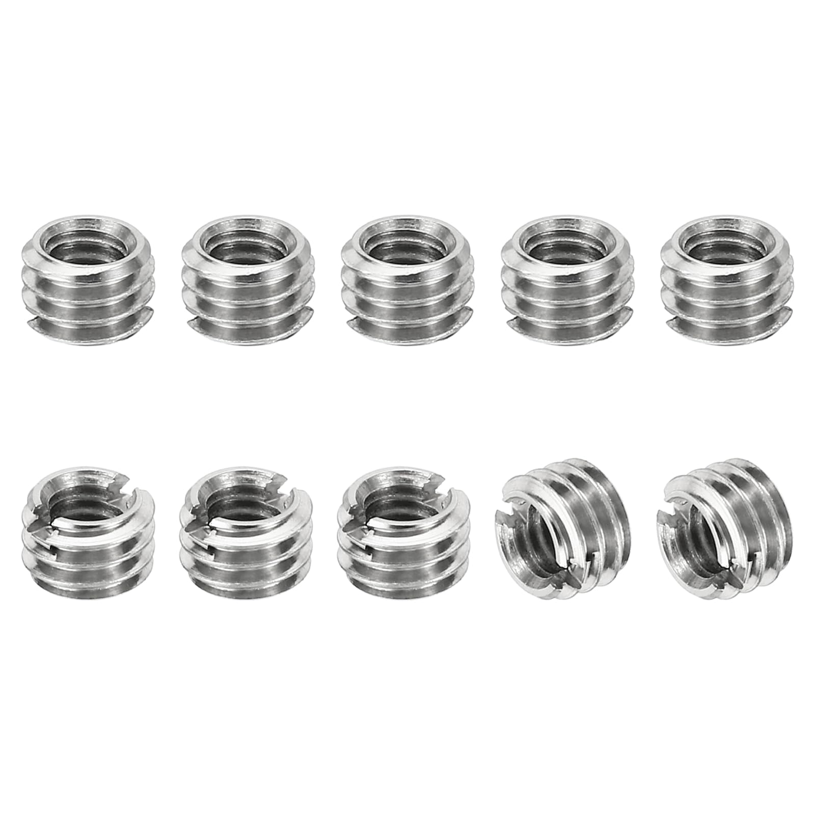 PATIKIL Thread Adapters Sleeve Reducing Nut, 10 Pcs M6*1 Male to M4*0.7 Female Repairing Insert Nut Screw Reducer Conversion Stainless Steel Fastener 4mm — image 1