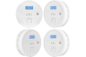 SOEWOLIT 4 Packs Smoke & Carbon Monoxide Detector Battery Operated,2-in-1 Smoke Detector Carbon Monoxide Detector Combo,Smoke Alarm with Digital Display for Home