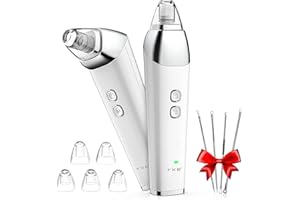 EUASOO 2023 Upgraded Blackhead Remover Pore Vacuum,Upgraded Facial Pore Cleaner,Electric Acne Comedone Whitehead Extractor Tool-5 Suction Power,5 Probes,USB Rechargeable Blackhead Vacuum Kit