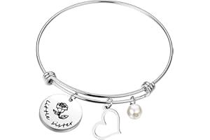 bobauna Big Sister Middle Sister Little Sister Expandable Wire Bangle Bracelet Set of 2 3 Sisters Gift Sorority Jewelry