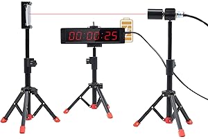 GAN XIN Laser Stopwatch Timer with Built-in Battery – Wireless Timing System for Sprint Races, Field Events, Bikes, and Motor
